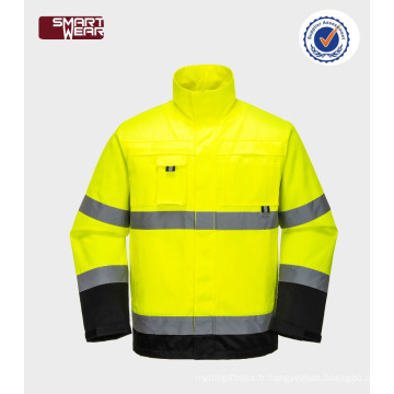 chemise à haute visibilité TC veste jaune de travail avec bande réfléchissante